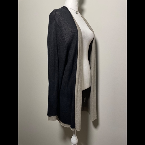 Eileen Fisher Plus Size Two Tone Wool Blend Twee Minimalist Chic Cardigan 2X - Picture 2 of 9